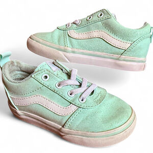 Vans Kids Mint Green Sneakers – Great Condition – Minor Repair Needed